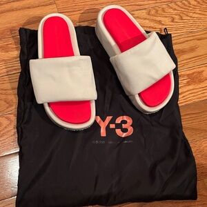 Y-3 yohji Yamamoto Bold Red and White platform Slides